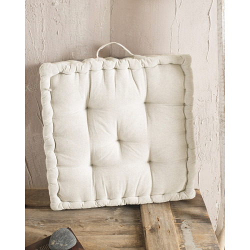 Μαξιλάρι Δαπέδου Τεράγωνο (50x50x10) με λαβή Rythmos Linea Φυσικό