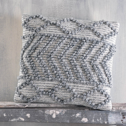 Διακοσμητικό Μαξιλάρι (45x45) Rythmos Sabia Γκρι-Λευκό