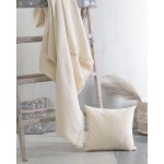 Ριχτάρι για Πολυθρόνα (160x180) Ζακάρ Σενίλ Διπλής Όψης Rythmos Essie Εκρού