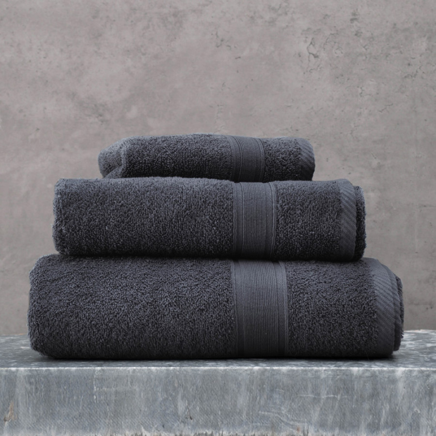 Σετ Πετσέτες 3τεμ Πενιέ Μονόχρωμη 480γρ/τμ Rythmos Illusion Ανθρακί