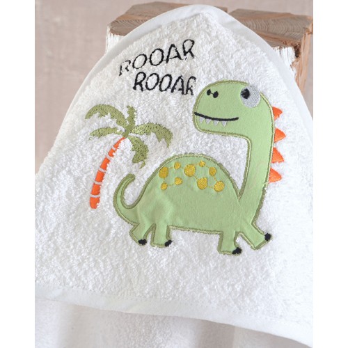 Κάπα βρεφική (75x75) Babyline Rythmos Rooar Λευκό