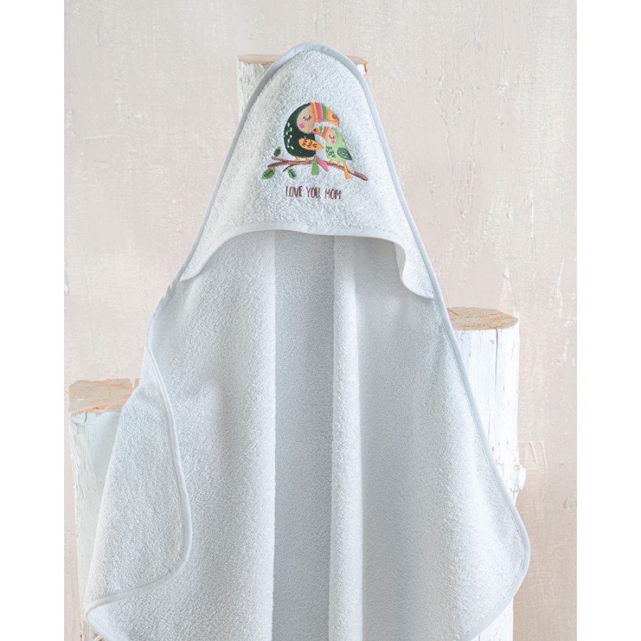 Κάπα βρεφική (75x75) Babyline Rythmos Tucan Ανοιχτό Γκρι