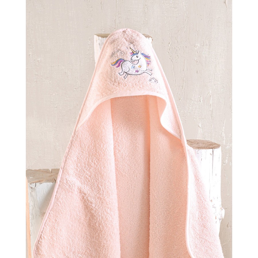 Κάπα βρεφική (75x75) Babyline Rythmos Unico Σομόν