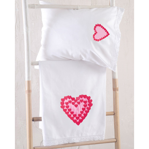 Σετ Σεντόνια Βρεφικά Κούνιας (105x160) Βαμβακερά Με Κέντημα κα Δαντέλα Rythmos Fabiola