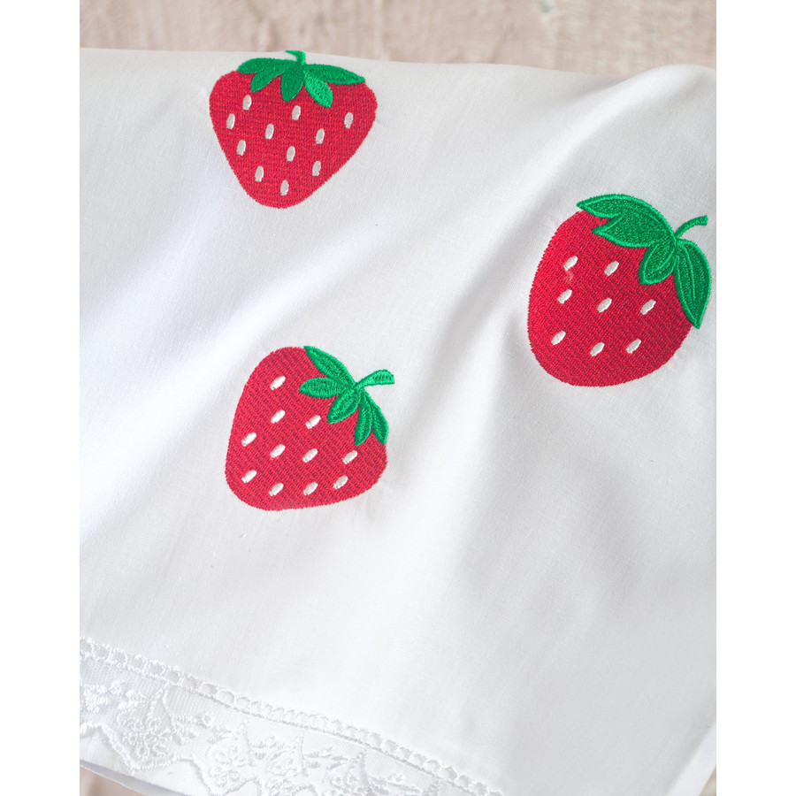 Σετ Σεντόνια Βρεφικά Κούνιας (105x160) Βαμβακερά Με Κέντημα κα Δαντέλα Rythmos Fragola