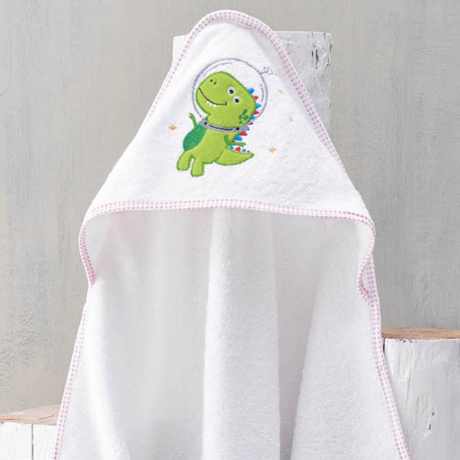 Κάπα βρεφική (75x75) Babyline Rythmos Astronaut Dino Λευκό