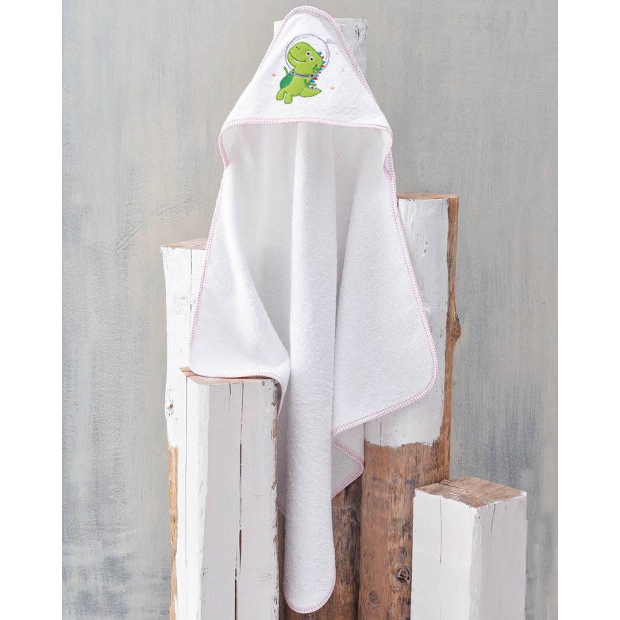 Κάπα βρεφική (75x75) Babyline Rythmos Astronaut Dino Λευκό