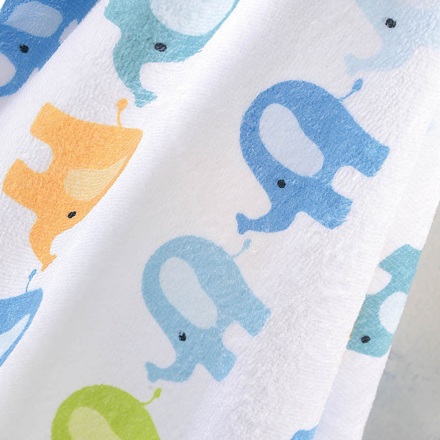 Σετ Κάπα με γαντάκι βρεφική (75x75) Babyline Rythmos Elephant Blue