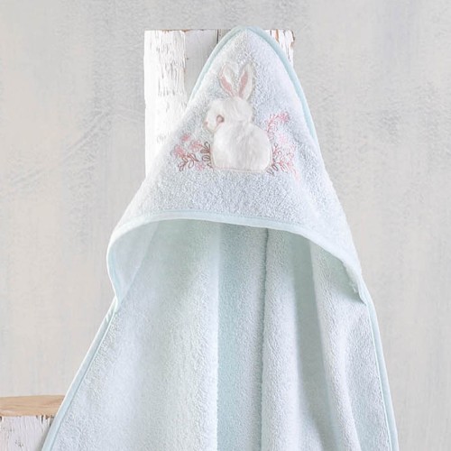 Κάπα βρεφική (75x75) Babyline Rythmos Jenny Aqua