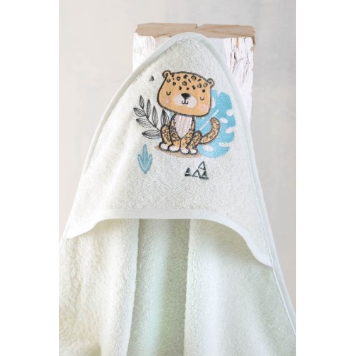 Κάπα βρεφική (75x75) Babyline Rythmos Liono Βεραμάν Γκρι