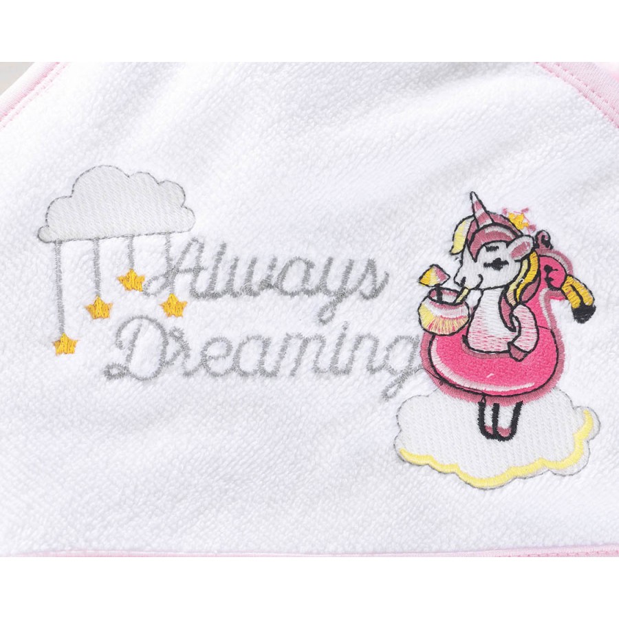 Σετ Κάπα με γαντάκι βρεφική (75x75) Babyline Rythmos Unicorn Pink