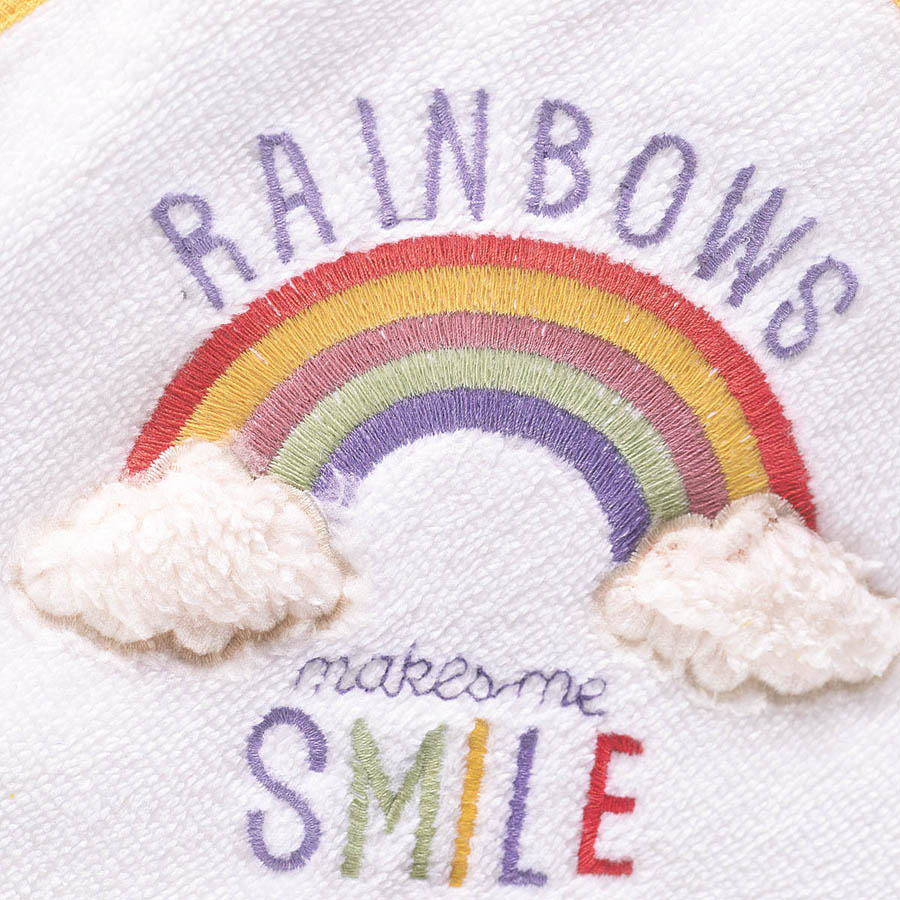 Σετ Κάπα με γαντάκι βρεφική (75x75) Babyline Rythmos Rainbow Yellow