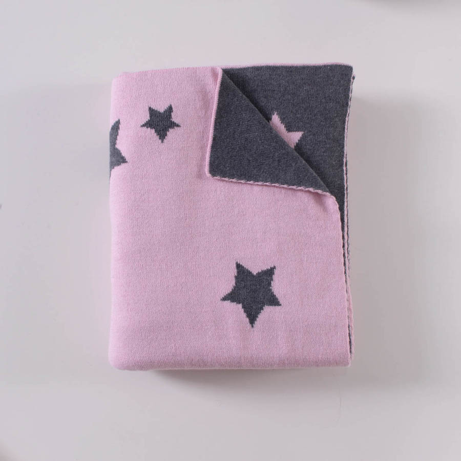 Κουβέρτα βρεφική μπεμπέ (80x100) Ζακάρ Βαμβακερή Rythmos Orion Ροζ