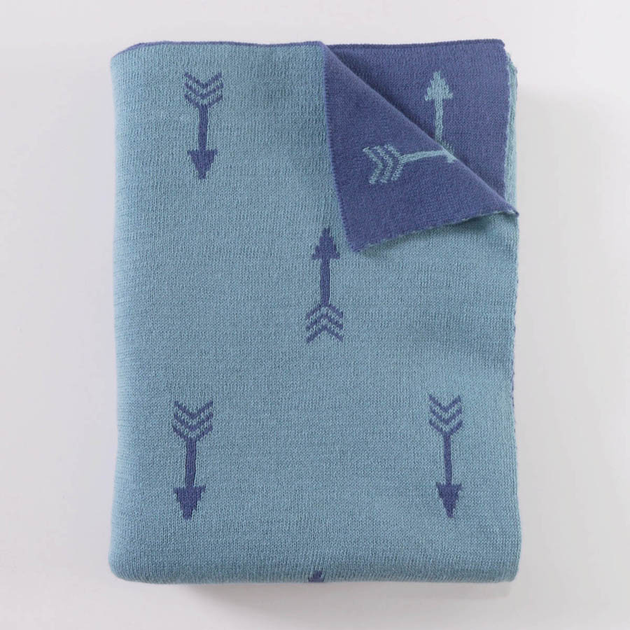 Κουβέρτα βρεφική μπεμπέ (80x100) Ζακάρ Βαμβακερή Rythmos Tipi Μπλε