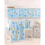 Πάντα Βρεφική Κούνιας (43X200) Βαμβακερή Rythmos Letterland Μπλε