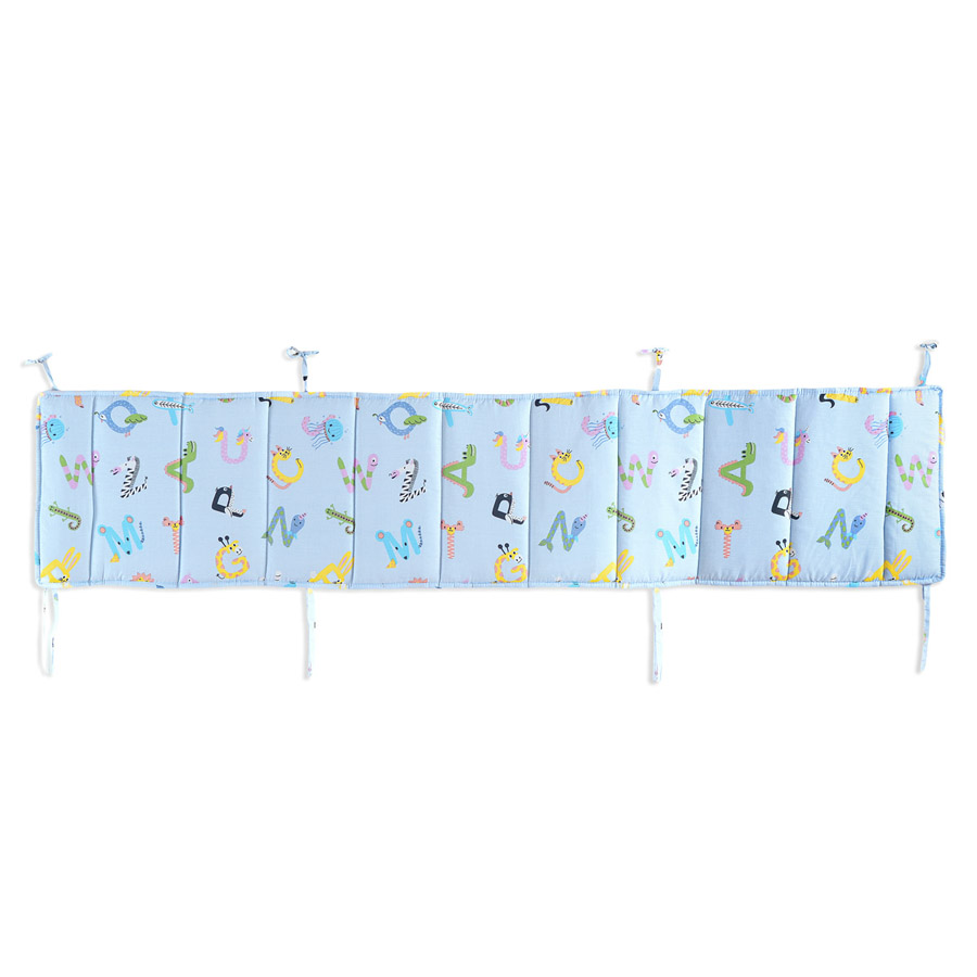 Πάντα Βρεφική Κούνιας (43X200) Βαμβακερή Rythmos Letterland Μπλε