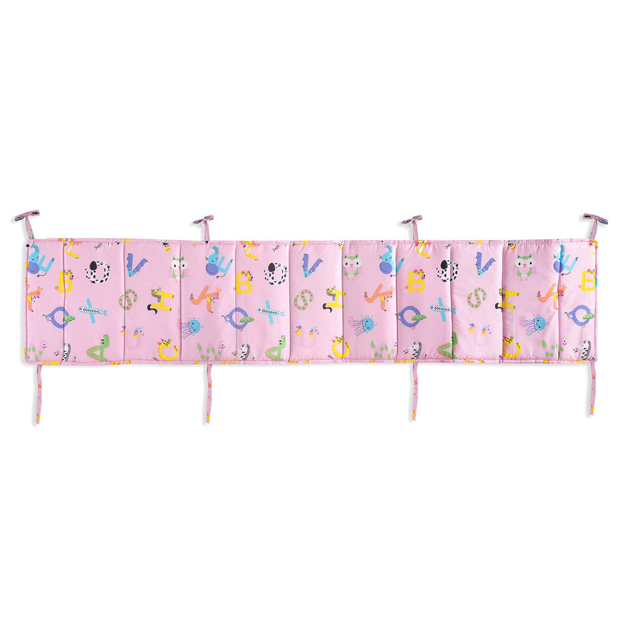 Πάντα Βρεφική Κούνιας (43X200) Βαμβακερή Rythmos Letterland Ροζ