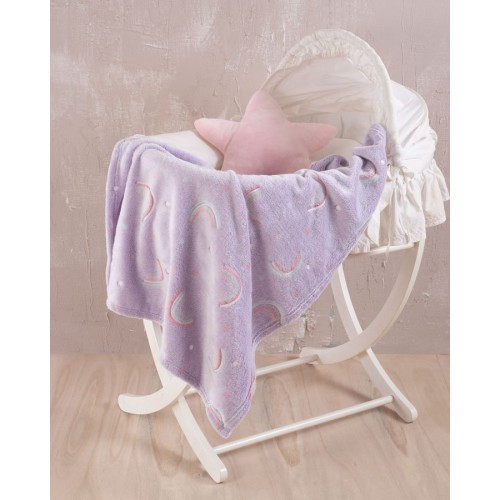 Κουβέρτα Αγκαλιάς - Λίκνου (80x110) Flannel Fleece που φωσφορίζει στο σκοτάδι Rythmos Nelie