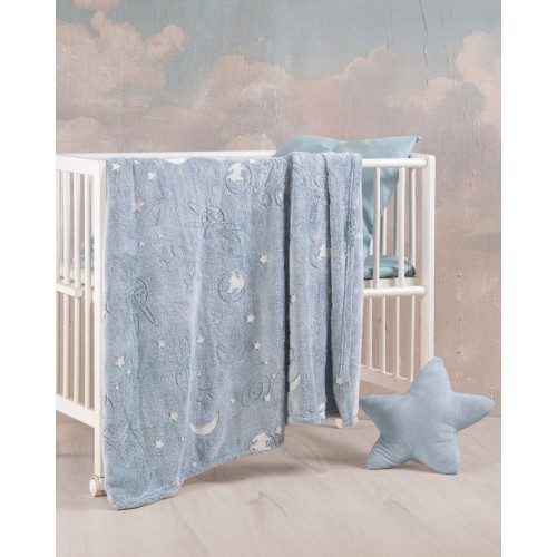 Κουβέρτα Κούνιας (110x140) Flannel Fleece που φωσφορίζει στο σκοτάδι Rythmos Oddity με Πλανήτες