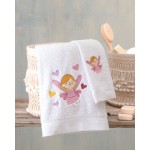 Σετ Πετσέτες 2 τεμαχίων Παιδικές (Χειρός | Λουτρού) Rythmos Amelia Ροζ