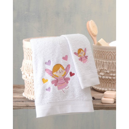 Σετ Πετσέτες 2 τεμαχίων Παιδικές (Χειρός | Λουτρού) Rythmos Amelia Ροζ