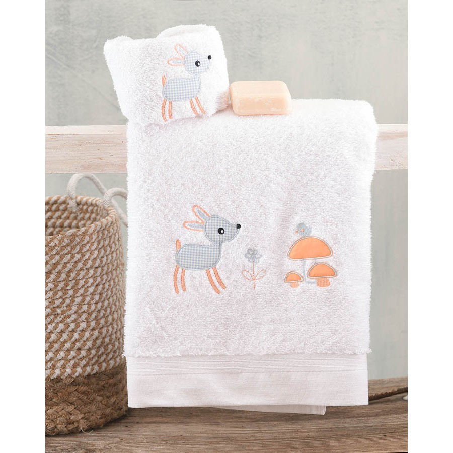 Σετ Πετσέτες 2 τεμαχίων Παιδικές (Χειρός | Λουτρού) Rythmos Floppy Σιελ