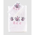 Σετ Πετσέτες 2 τεμαχίων Παιδικές (Χειρός | Λουτρού) Rythmos Honey Bee Ροζ