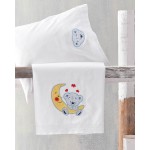 Σετ Σεντόνια Μπεμπέ Κούνιας (105x160) Με Κέντημα και Δαντέλα Βαμβακερά Rythmos Arturo Σιέλ