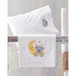 Σετ Σεντόνια Μπεμπέ Κούνιας (105x160) Με Κέντημα και Δαντέλα Βαμβακερά Rythmos Arturo Γκρι