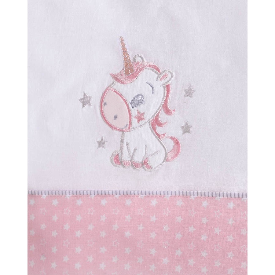 Σετ Σεντόνια Μπεμπέ Κούνιας (100x160) Με Κέντημα Βαμβακερά Rythmos Dash Ροζ