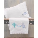 Σετ Σεντόνια Μπεμπέ Κούνιας (105x160) Με Κέντημα και Δαντέλα Βαμβακερά Rythmos Diego Σιέλ