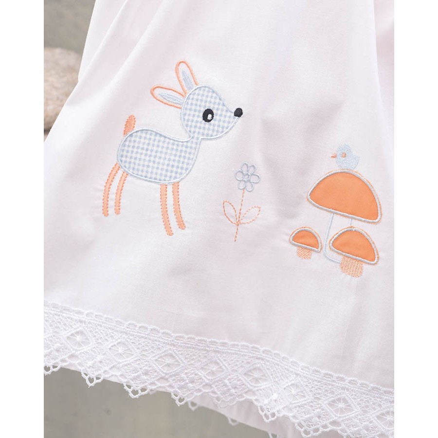 Σετ Σεντόνια Μπεμπέ Κούνιας (105x160) Με Κέντημα και Δαντέλα Βαμβακερά Rythmos Floppy Σιέλ