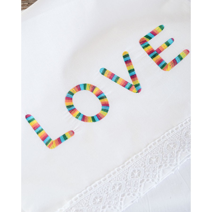 Σετ Σεντόνια Μπεμπέ Κούνιας (105x160) Με Κέντημα και Δαντέλα Βαμβακερά Rythmos Love