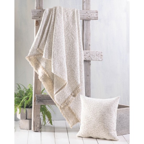 Ριχτάρι για Τετραθέσιο Καναπέ (180x330) Ζακάρ Σενίλ Rythmos Kober Εκρού