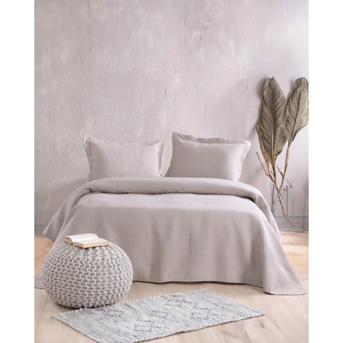 Σετ Κουβερλί 3 τεμ Σούπερ Υπέρδιπλο (240x250) Μικροσατέν Μονόχρωμο Rythmos Allure 1 Μπεζ