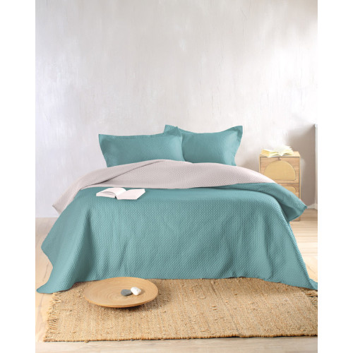 Σετ Κουβερλί 3 τεμ Σούπερ Υπέρδιπλο (240x250) Μικροϊνες Διπλής Όψης Rythmos Allure 2 Πετρόλ-Μπεζ