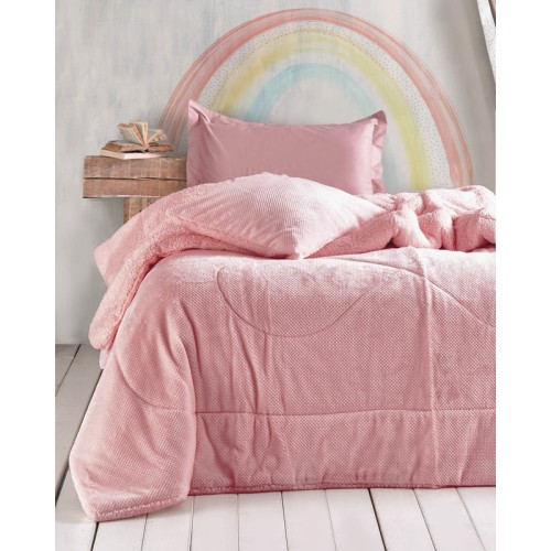 Κουβερτοπάπλωμα Υπέρδιπλο (220x240) Μονόχρωμο 710 γραμ/τμ Rythmos Alvaro Ροζ