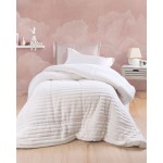 Κουβερτοπάπλωμα Μονό (160x220) Μονόχρωμο Ζακάρ 730γρ|τμ Rythmos Butter λευκό