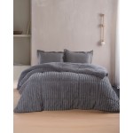 Κουβερτοπάπλωμα Υπέρδιπλο (220x240) Μονόχρωμο Ζακάρ 730γρ|τμ Rythmos Butter σκούρο γκρι