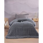 Κουβερτοπάπλωμα Μονό (160x220) Μονόχρωμο Ζακάρ 730γρ|τμ Rythmos Butter σκούρο γκρι