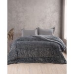 Κουβερτοπάπλωμα Υπέρδιπλο (220x240) Μονόχρωμο Ζακάρ 720γρ|τμ Rythmos Etoile γκρι