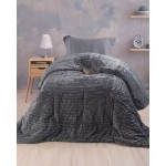 Κουβερτοπάπλωμα Μονό (160x220) Μονόχρωμο Ζακάρ 720γρ|τμ Rythmos Etoile γκρι