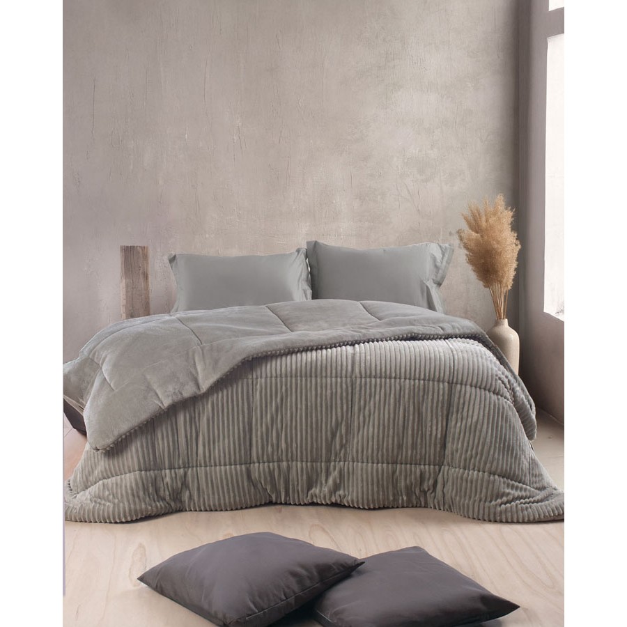 Κουβερτοπάπλωμα Μονό (160x220) Μονόχρωμο Ζακάρ 720γρ|τμ Rythmos Etoile μπεζ