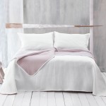 Σετ Κουβερλί Μονό (160x240) με Μαξιλαροθήκη, Μικροσατέν Διπλής Όψης Rythmos Jazz 1 Εκρού-Πούδρα