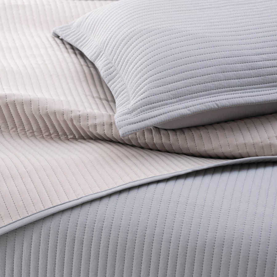 Σετ Κουβερλί Υπέρδιπλο (230x250) με Μαξιλαροθήκες, Μικροσατέν Διπλής Όψης Rythmos Jazz 1 Γκρι-Μπεζ