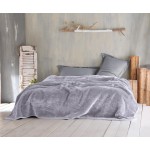 Κουβέρτα Μονή (160x220) Βελουτέ Rythmos Velour Ασημί