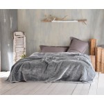 Κουβέρτα Μονή (160x220) Βελουτέ Rythmos Velour Γκρι