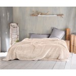 Κουβέρτα Μονή (160x220) Βελουτέ Rythmos Velour Κρεμ