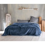 Κουβέρτα Μονή (160x220) Βελουτέ Rythmos Velour Μπλε