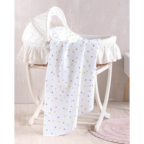 Σεντόνι Μπεμπέ (80x110) Λίκνου, Καλαθούνας Βαμβακερό Rythmos Blaze Λευκό